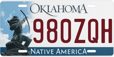 OK license plate 980ZQH