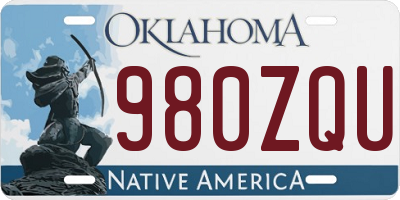 OK license plate 980ZQU