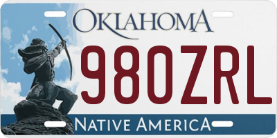 OK license plate 980ZRL