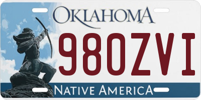 OK license plate 980ZVI