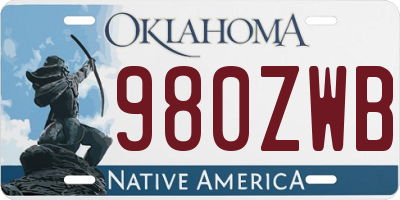 OK license plate 980ZWB