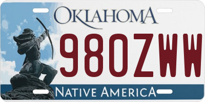 OK license plate 980ZWW