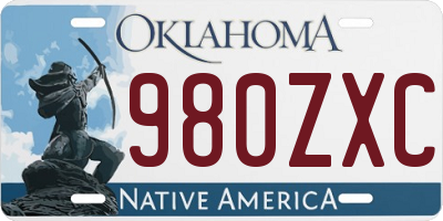 OK license plate 980ZXC