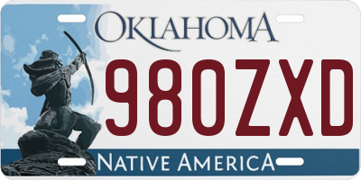 OK license plate 980ZXD