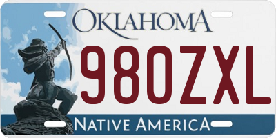OK license plate 980ZXL