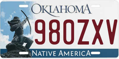 OK license plate 980ZXV