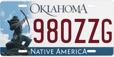 OK license plate 980ZZG
