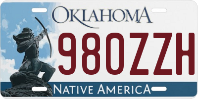 OK license plate 980ZZH