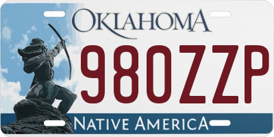 OK license plate 980ZZP