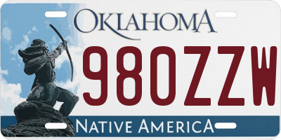 OK license plate 980ZZW