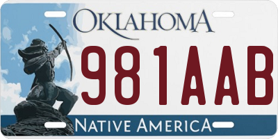 OK license plate 981AAB