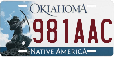 OK license plate 981AAC