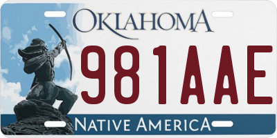 OK license plate 981AAE