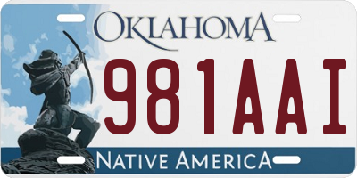 OK license plate 981AAI