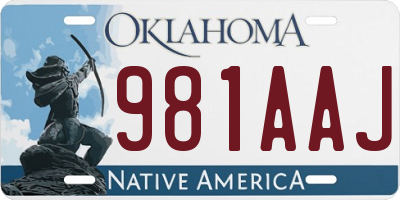 OK license plate 981AAJ