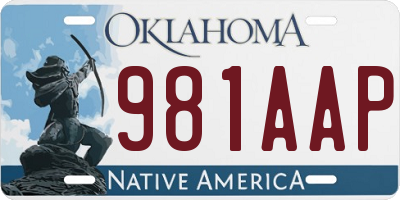 OK license plate 981AAP