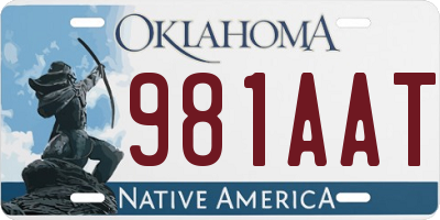 OK license plate 981AAT