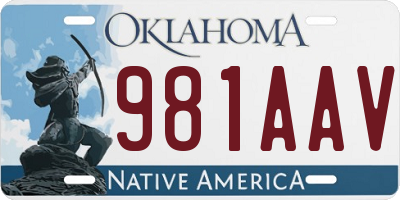 OK license plate 981AAV