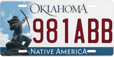 OK license plate 981ABB