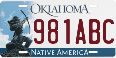 OK license plate 981ABC