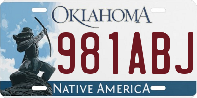 OK license plate 981ABJ
