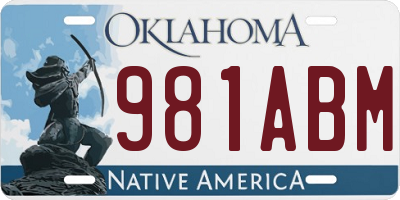 OK license plate 981ABM