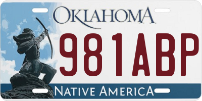OK license plate 981ABP