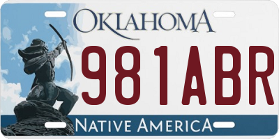 OK license plate 981ABR