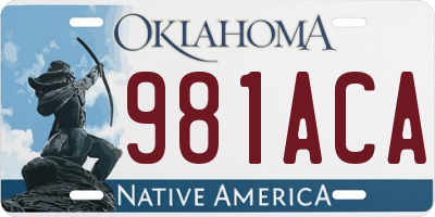 OK license plate 981ACA
