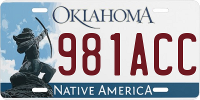 OK license plate 981ACC
