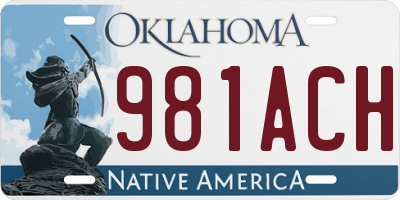 OK license plate 981ACH