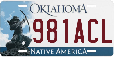 OK license plate 981ACL