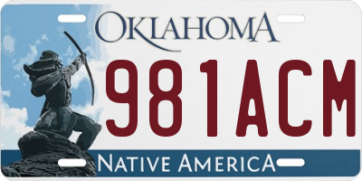 OK license plate 981ACM