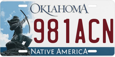OK license plate 981ACN