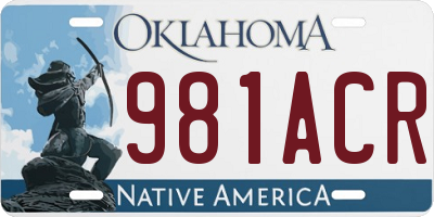 OK license plate 981ACR