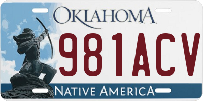 OK license plate 981ACV