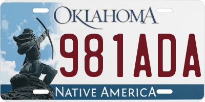 OK license plate 981ADA