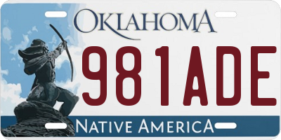 OK license plate 981ADE