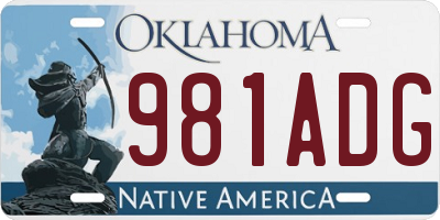 OK license plate 981ADG