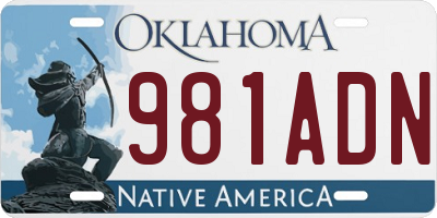 OK license plate 981ADN
