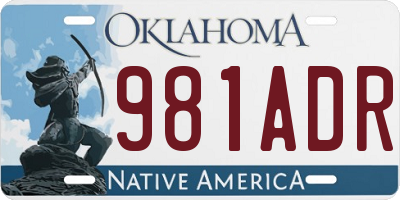 OK license plate 981ADR