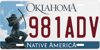 OK license plate 981ADV