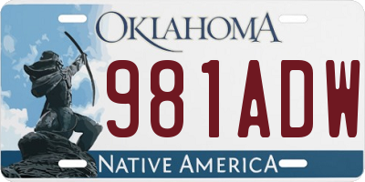 OK license plate 981ADW