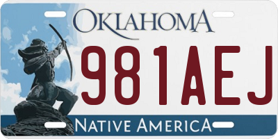 OK license plate 981AEJ