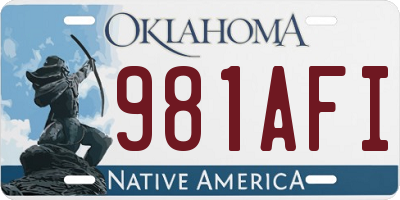 OK license plate 981AFI