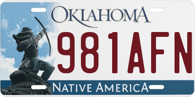 OK license plate 981AFN