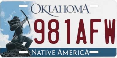 OK license plate 981AFW