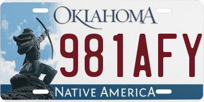 OK license plate 981AFY