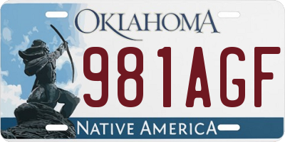 OK license plate 981AGF