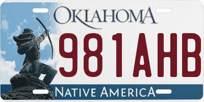 OK license plate 981AHB